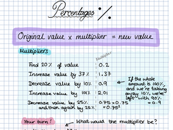 GCSE/IGCSE Percentages Revision Sheet | Teaching Resources