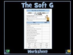 Worksheet on Words Containing the Soft 'g' Sound | Teaching Resources