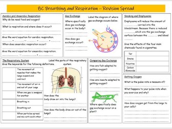 Breathing and Respiration Revision Spread