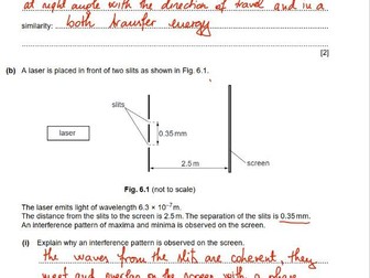 9702 Diffraction and interference - paper 2 - solved questions