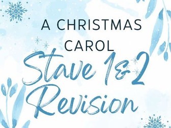 A Christmas Carol Stave 1 and 2 Revision Groupwork