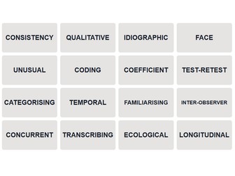 AQA Psychology Research Methods Connections Games (NEW SPEC)