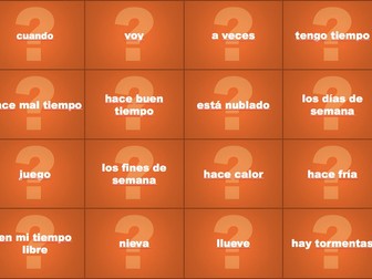 Spanish Sentence Builders: Unit 15 Saying what I do in different types of weather - activities