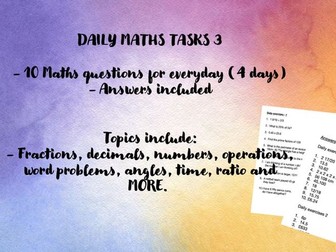 Daily maths exercises - Week 3