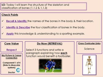 Edexcel GCSE PE Component 1 - Topic 1 - Skeleton Lesson 2