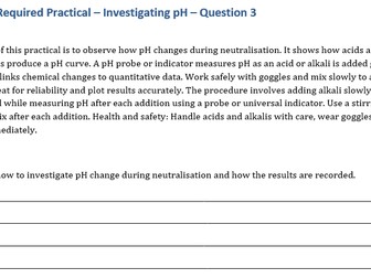Required practical for paper 1- edexcel chemistry six markers