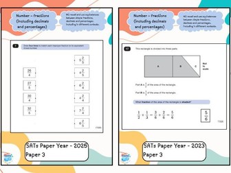 SATs Reasoning Questions: fractions, decimals and percentages (2016–2025)
