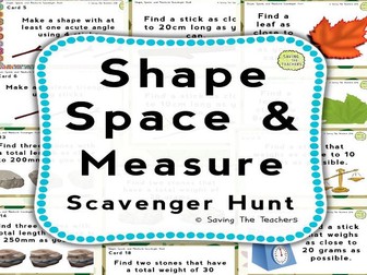 Shape, Space, and Measure Outdoor Task Cards