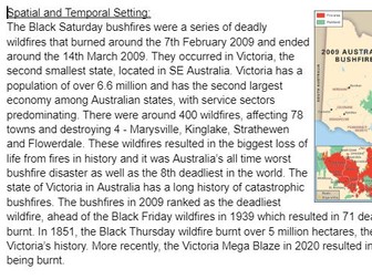 Black Saturday, Victoria - Wildfire Case Study AQA A Level Geography Hazards