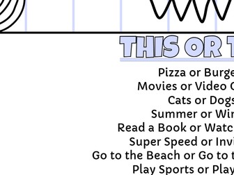 Getting to know you Game - THIS or THAT