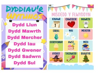 Welsh days of the week and months of the year posters