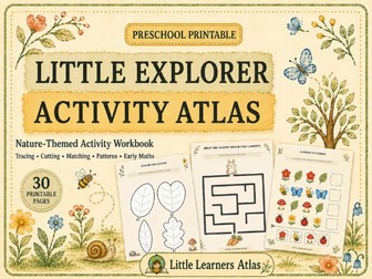 Little Explorer Activity Atlas | Nature-Themed Preschool Workbook