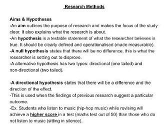 AQA A-Level Psychology Research Methods Notes