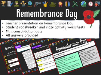 Remembrance Day - Tutor time