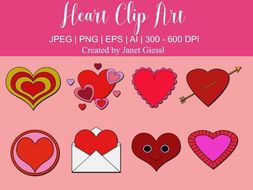 Heart Clip Art - Set of 12