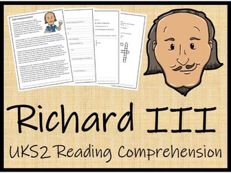 UKS2 William Shakespeare's Richard III Reading Comprehension Activity