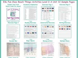Beach Things-Activities Level 2-A Unit 12