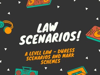 A Level Law - Crime - Defence - Duress Scenarios and Mark Schemes