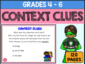 Context Clues Task Cards Vocabulary Review