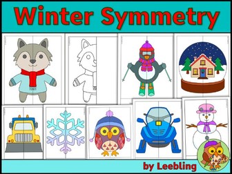 Winter Symmetry Worksheets – Geometry Art Activity