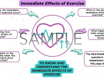AQA GCSE PE Immediate Effects of Exercise worksheet