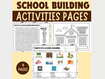 Parts of a School Building Labeling Worksheet: Classroom Vocabulary   & Coloring Pages