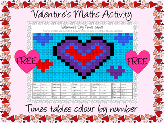 Valentine's maths Times tables