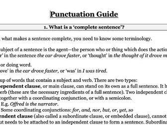 Punctuation Reference Guide