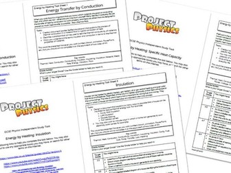 GCSE Physics Independent Study Tasks with 9-1 Grade Ladder - Energy Transfer by Heating - Whole Unit