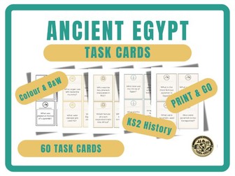 Ancient Egypt KS2 Task Cards: 60 Question & Answer Revision Set