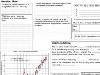 Atmospheric Science Revision Sheet and Mat (KS3)