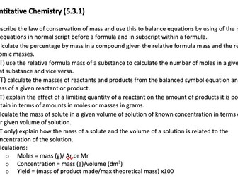 Combined Science Chemistry Student Concepts