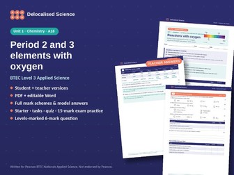 Period 2 and 3 Elements with Oxygen: Oxides | BTEC Applied Science