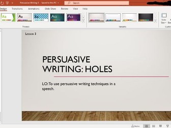 Persuasive Writing 3- Holes (Speeches)