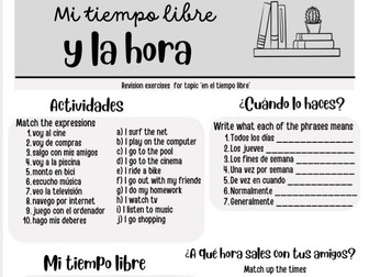 En mi tiempo libre Revision sheet