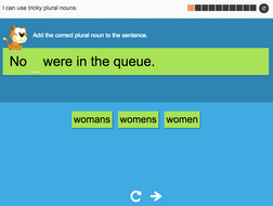 I can use tricky plural nouns - Interactive Activity - Year 3 Spag