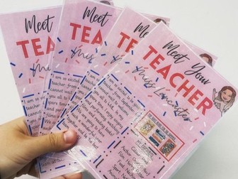 “Meet The Teacher” card template