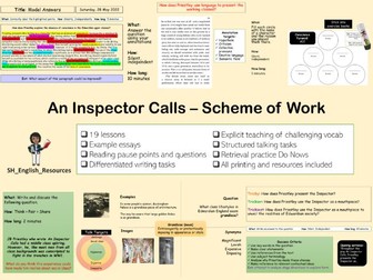 An Inspector Calls - Scheme of Work