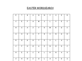 Easter Word Search KS1 and KS2