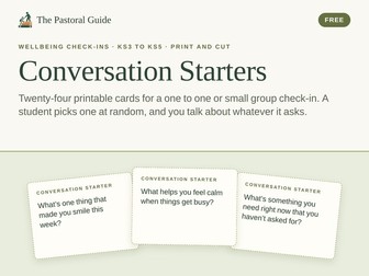 Wellbeing check in questions: 24 printable conversation starter cards
