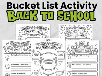 Back to School Bucket List Activity | Primary Classroom Goal-Setting Printable