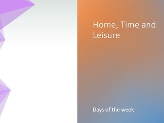 EAL Lesson - Days of the week