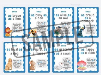 SIMILES - Animal-themed - AS...AS... - 20 x A4 Posters for Classroom Display - KS2