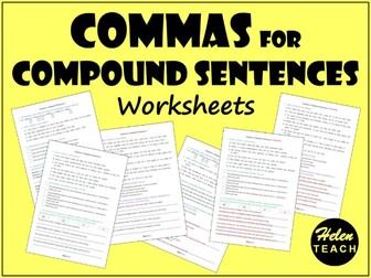 Commas For Compound Sentences Worksheets | Differentiated | With Answers