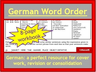 German word order workbook