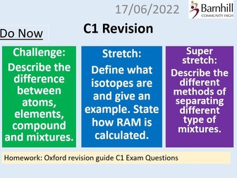 C1 Atomic Structure Intervention/Revision