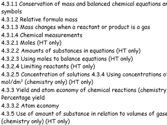 Quantitative Chemistry Worksheets