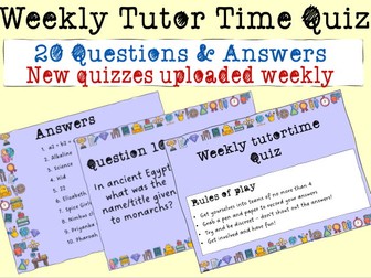 Weekly tutor time quiz - September 3
