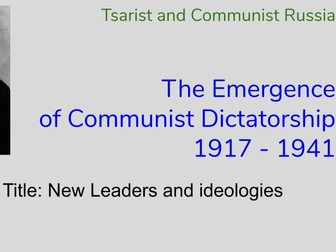 The Emergence of Communist Dictatorship 1917-1941