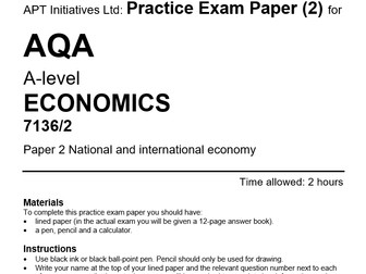 apt4 AQA A-level Economics: Practice Mock Exam Paper 2 on National & International Economy (2 of 4)